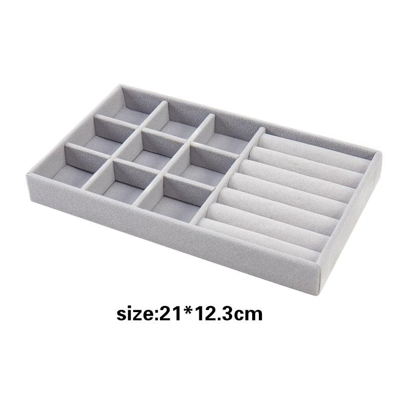 Hot Sales Fashion Portable Velvet Jewelry Ring Jewelry Display Organizer Box Tray Holder Earring Jewelry Storage Case Showcase - ItemBear.com