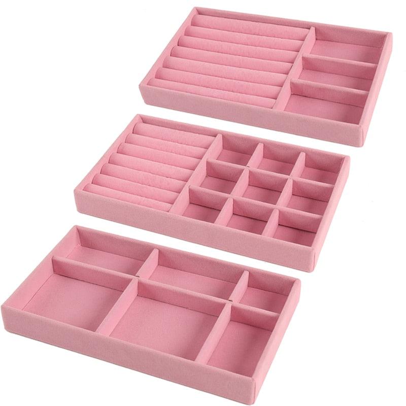 Hot Sales Fashion Portable Velvet Jewelry Ring Jewelry Display Organizer Box Tray Holder Earring Jewelry Storage Case Showcase - ItemBear.com