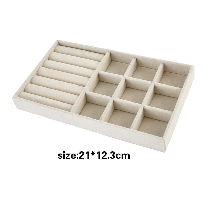 Hot Sales Fashion Portable Velvet Jewelry Ring Jewelry Display Organizer Box Tray Holder Earring Jewelry Storage Case Showcase - ItemBear.com