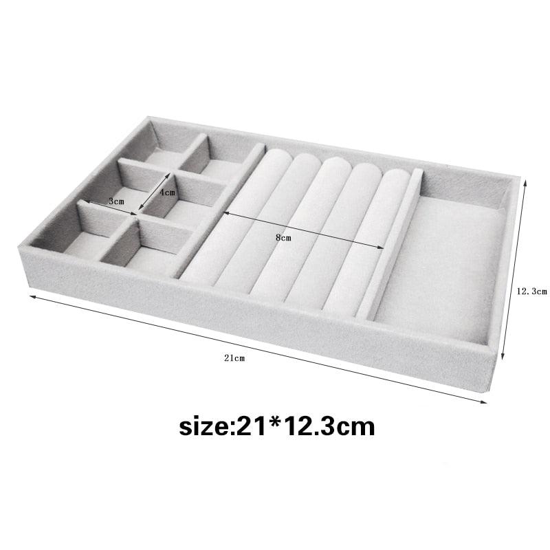 Hot Sales Fashion Portable Velvet Jewelry Ring Jewelry Display Organizer Box Tray Holder Earring Jewelry Storage Case Showcase - ItemBear.com