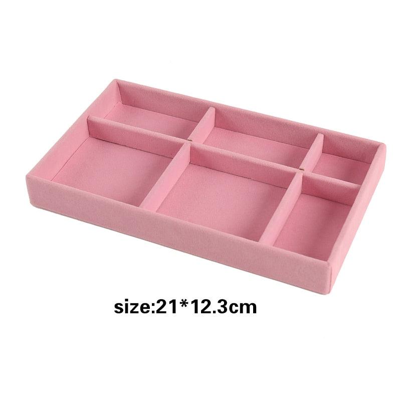 Hot Sales Fashion Portable Velvet Jewelry Ring Jewelry Display Organizer Box Tray Holder Earring Jewelry Storage Case Showcase - ItemBear.com