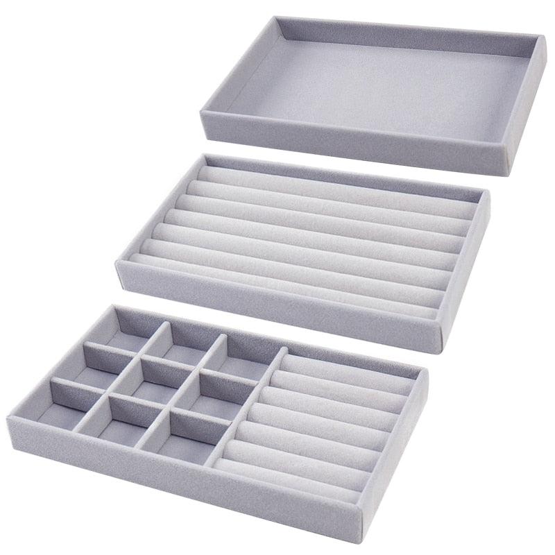 Hot Sales Fashion Portable Velvet Jewelry Ring Jewelry Display Organizer Box Tray Holder Earring Jewelry Storage Case Showcase - ItemBear.com