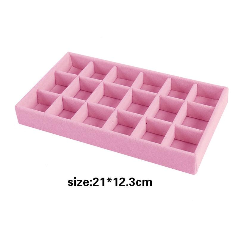 Hot Sales Fashion Portable Velvet Jewelry Ring Jewelry Display Organizer Box Tray Holder Earring Jewelry Storage Case Showcase - ItemBear.com