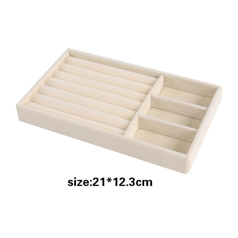 Hot Sales Fashion Portable Velvet Jewelry Ring Jewelry Display Organizer Box Tray Holder Earring Jewelry Storage Case Showcase - ItemBear.com