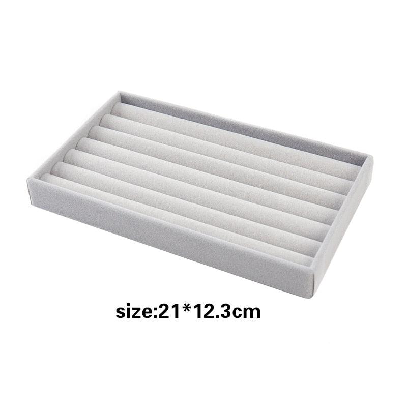 Hot Sales Fashion Portable Velvet Jewelry Ring Jewelry Display Organizer Box Tray Holder Earring Jewelry Storage Case Showcase - ItemBear.com