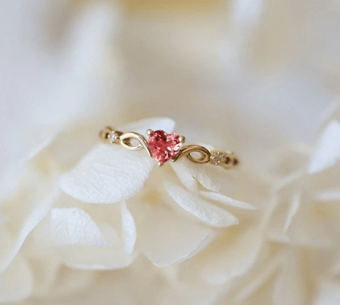 Huitan Simple Heart Ring - ItemBear.com