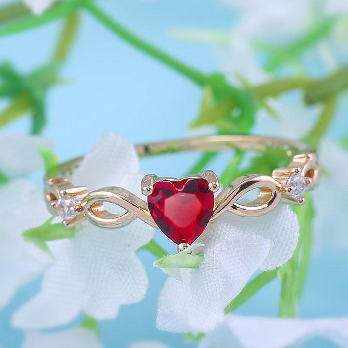 Huitan Simple Heart Ring - ItemBear.com