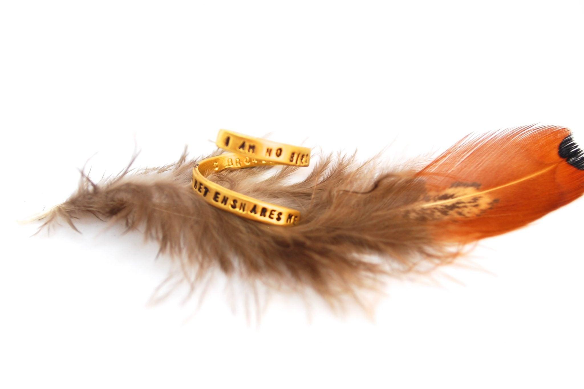 "I am No Bird and No Net Ensnares Me" -Charlotte Brontë Wrap Ring - ItemBear.com