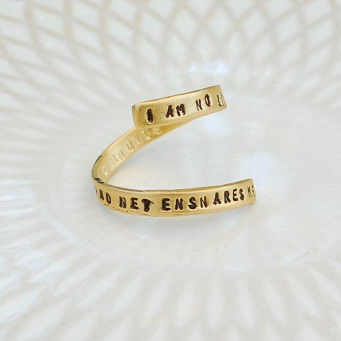 "I am No Bird and No Net Ensnares Me" -Charlotte Brontë Wrap Ring - ItemBear.com