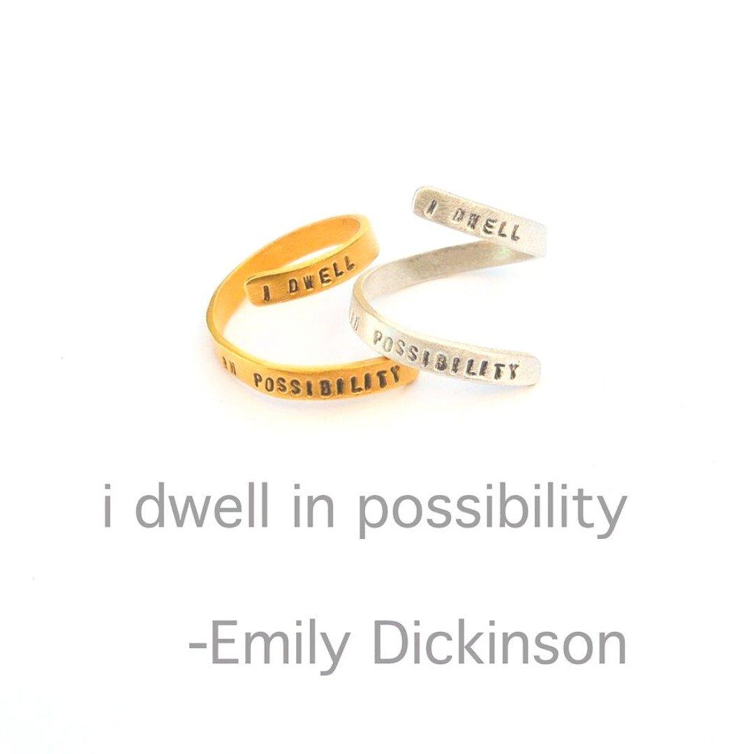 "I Dwell in Possibility" -Emily Dickinson wrap ring - ItemBear.com