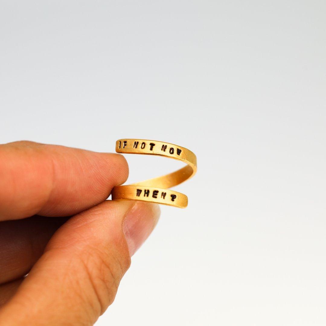 "If not now when?" Wrap Ring - ItemBear.com