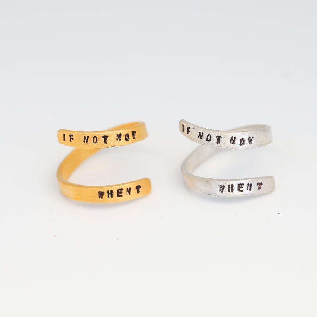 "If not now when?" Wrap Ring - ItemBear.com