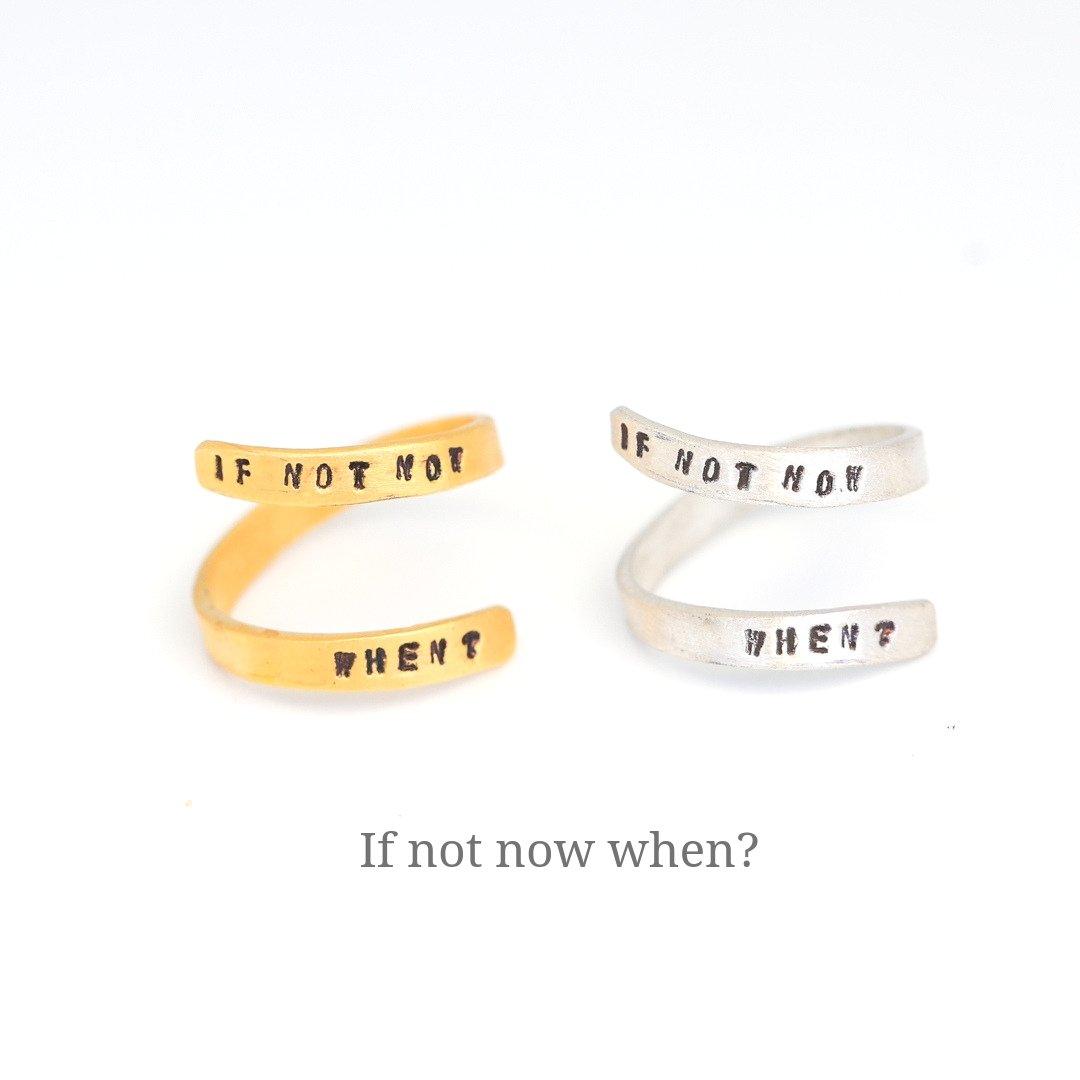 "If not now when?" Wrap Ring - ItemBear.com