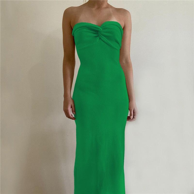 Jade Knitted Tube Maxi Dress - ItemBear.com