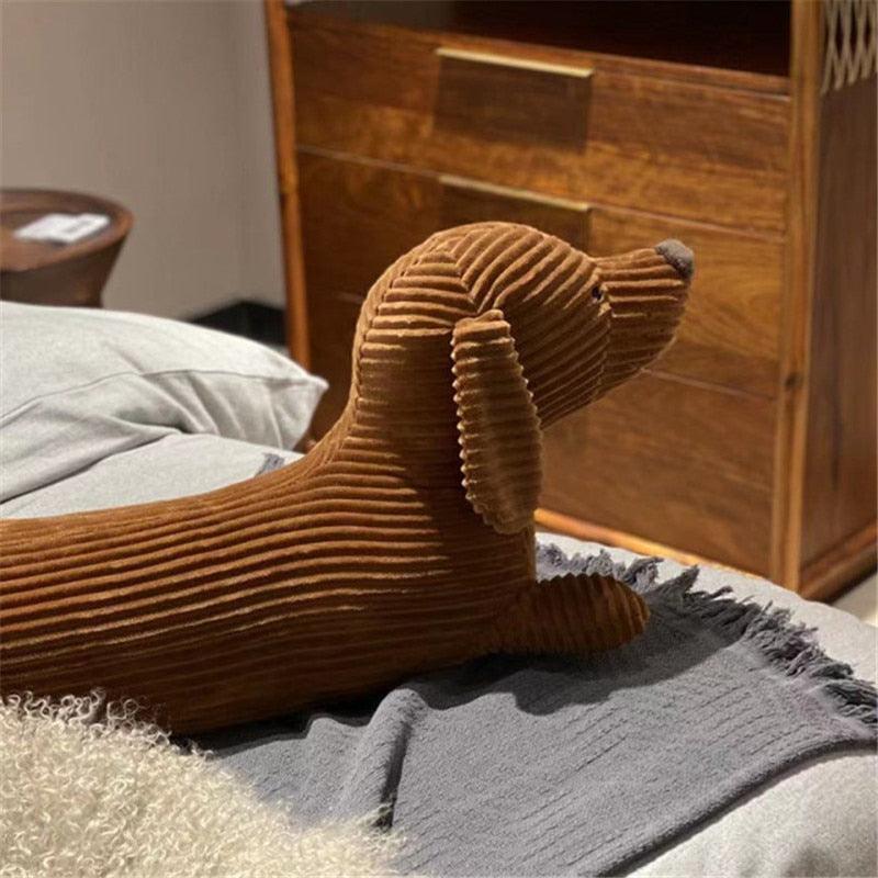 JOYLOVE 55~120cm Dachshund Dog Cushion Lovers Brown Cute British Short-legged Dachshund Dog Pillow Cushion Sofa Gift Plush doll - ItemBear.com