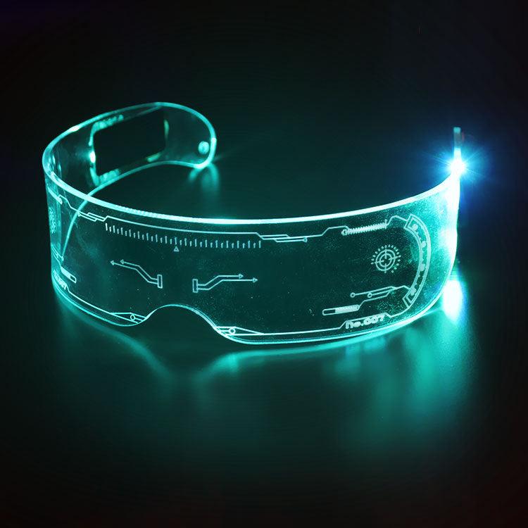 LED Illuminated Tech Glasses Christmas Party Bar Dance Illuminated Acrylic Goggles - ItemBear.com