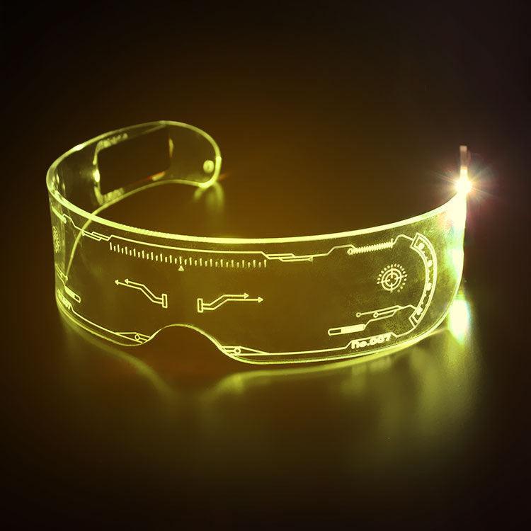 LED Illuminated Tech Glasses Christmas Party Bar Dance Illuminated Acrylic Goggles - ItemBear.com