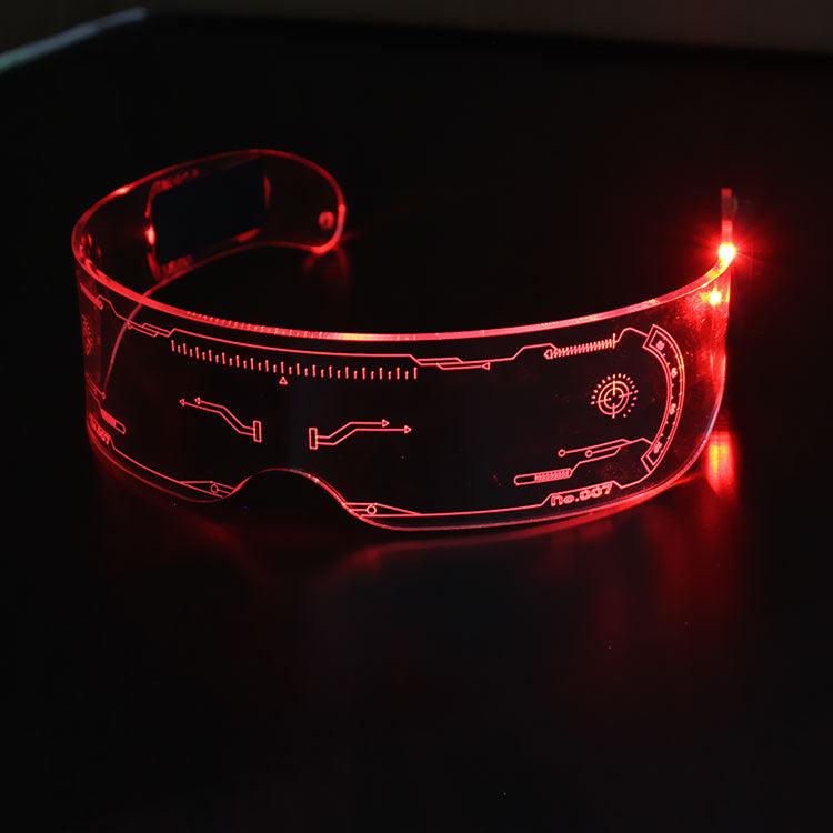 LED Illuminated Tech Glasses Christmas Party Bar Dance Illuminated Acrylic Goggles - ItemBear.com