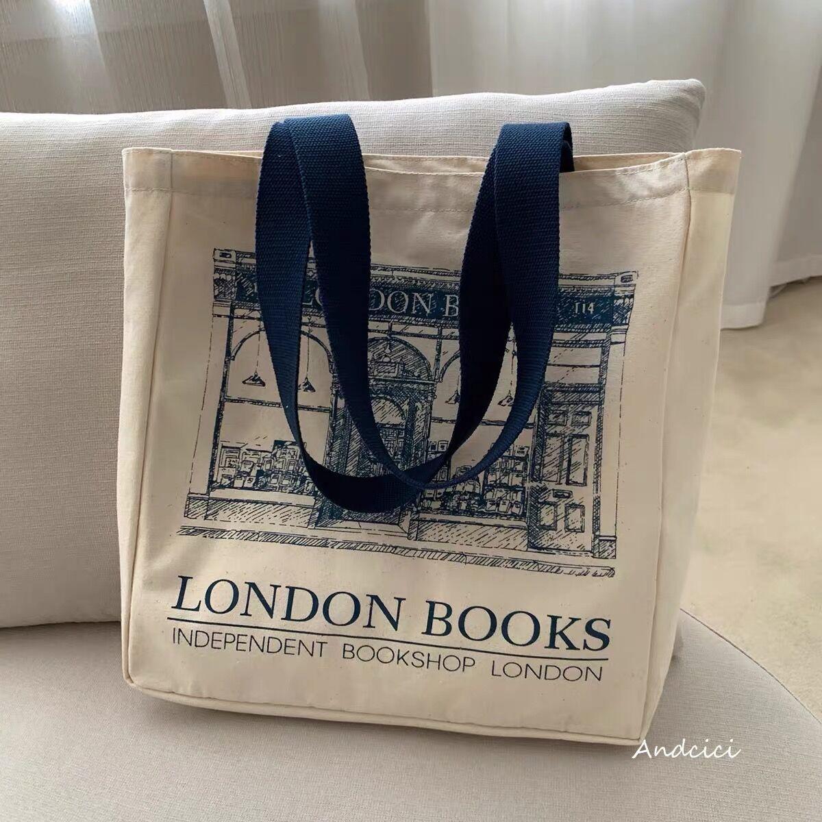 London Books Print Canvas Shoulder Bag - ItemBear.com