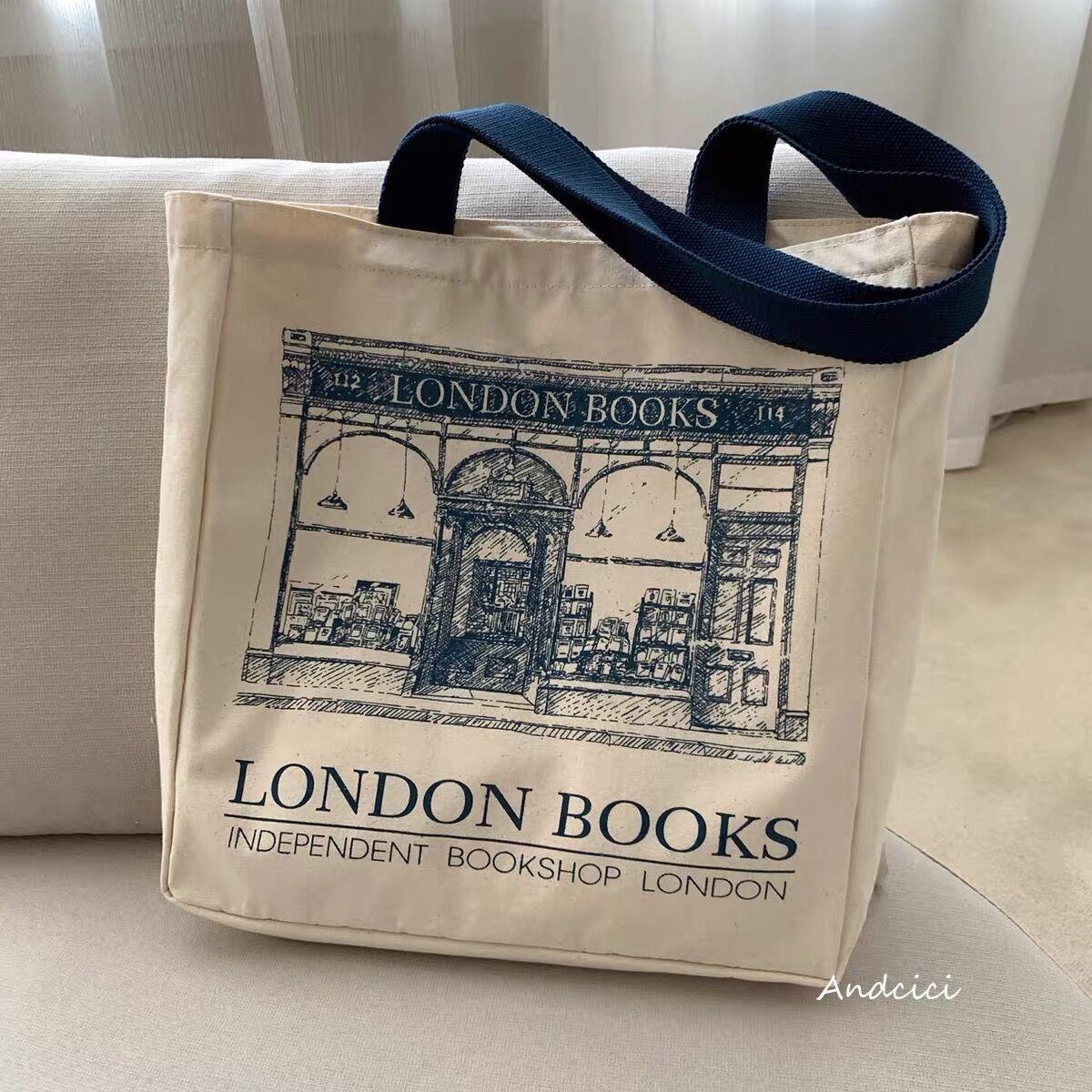 London Books Print Canvas Shoulder Bag - ItemBear.com