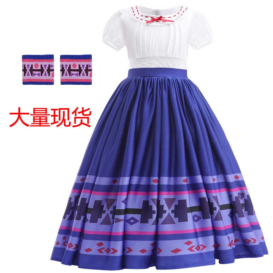 Magic full house Luisa dress encanto luisa princess dress blue elegant skirt foreign trade generation - ItemBear.com