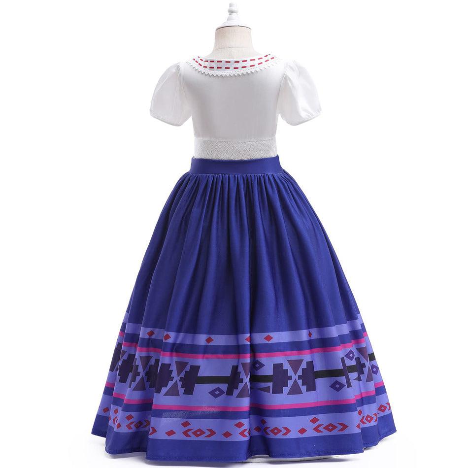 Magic full house Luisa dress encanto luisa princess dress blue elegant skirt foreign trade generation - ItemBear.com