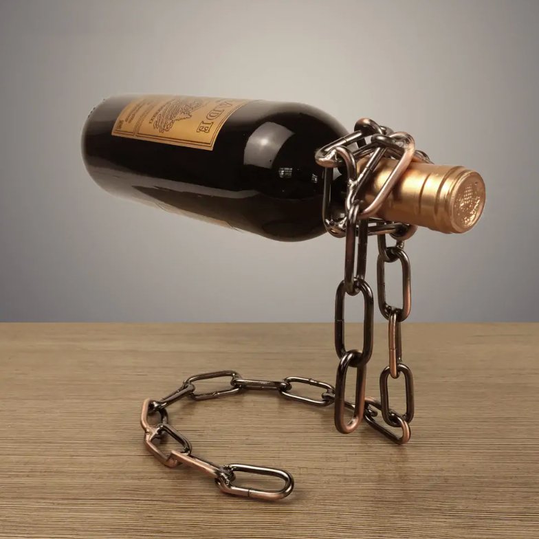 Magic Iron Chain Wine Bottle Holder - ItemBear.com