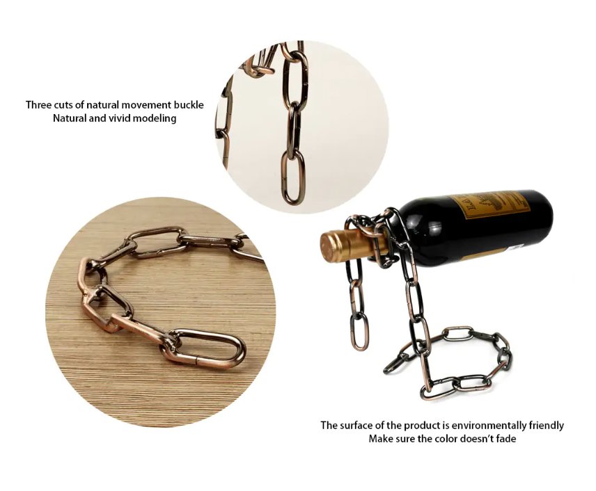 Magic Iron Chain Wine Bottle Holder - ItemBear.com