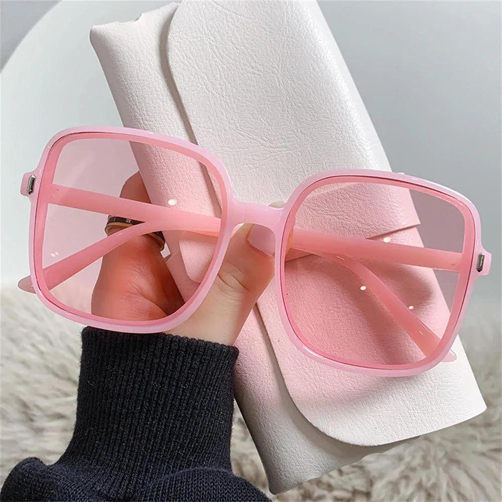 Men Women Anti-blue Light Glasses Frame Vintage Large Square Eyeglasses Blocking Blue-ray Oversized Spectacles Frames A65397 - ItemBear.com