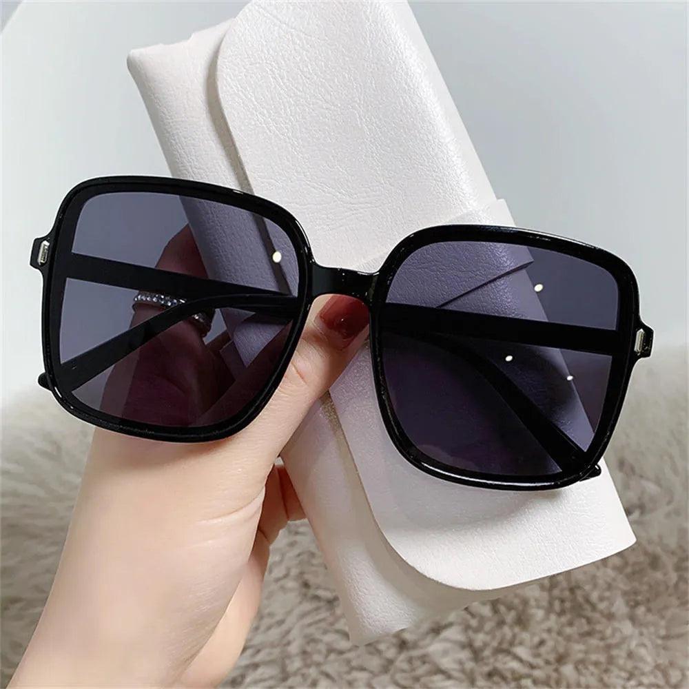 Men Women Anti-blue Light Glasses Frame Vintage Large Square Eyeglasses Blocking Blue-ray Oversized Spectacles Frames A65397 - ItemBear.com