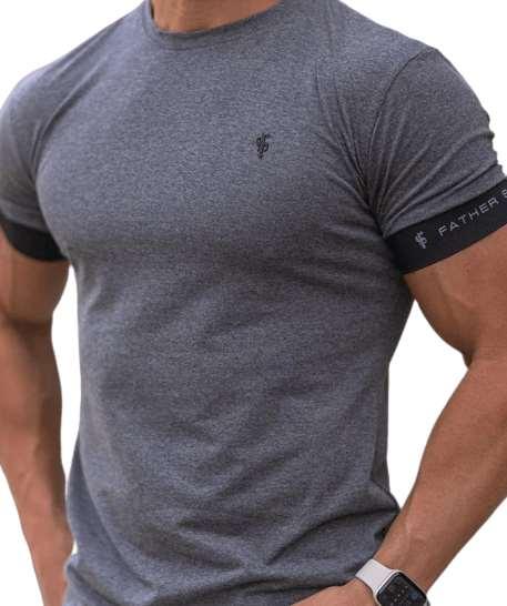 Men's Black Slim-Fit Round Neck Tee-Shirt - ItemBear.com