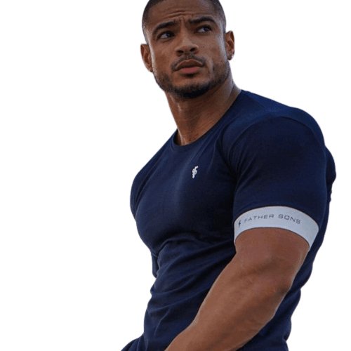 Men's Black Slim-Fit Round Neck Tee-Shirt - ItemBear.com