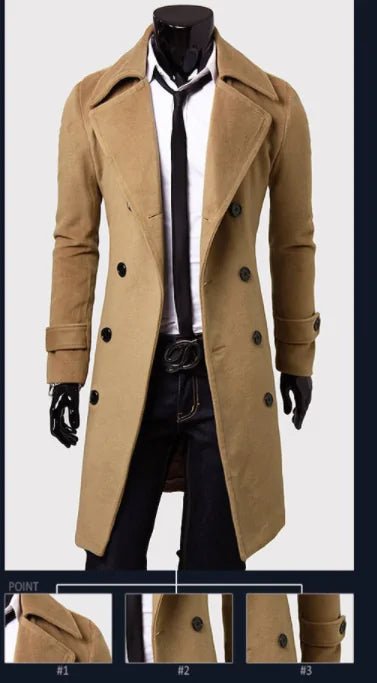 Men's Long Trench Coat - ItemBear.com