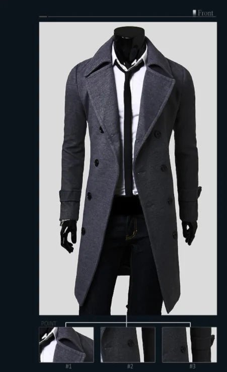 Men's Long Trench Coat - ItemBear.com