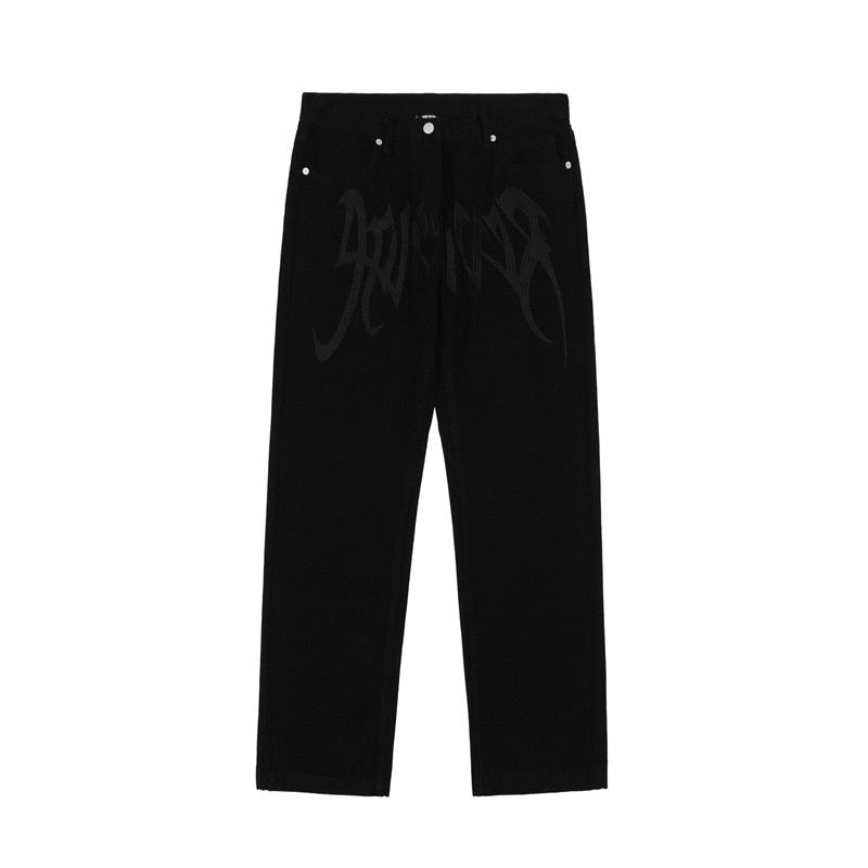 Men's Loose Black Street Jeans - ItemBear.com