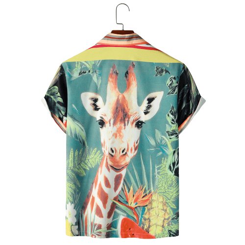 Men's Retro Giraffe Printed Shirt | Summer Fashion - ItemBear.com