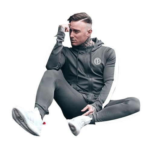 Men's Two Piece Tracksuit Set | Red Stripline Design - ItemBear.com