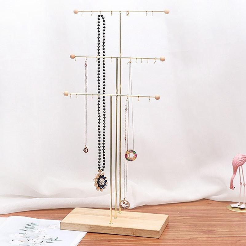 Metal 3 Tier Tabletop Bracelet Necklace Jewelry Necklace Organizer Display Tree Jewelry Holder Jewelry Organizer - ItemBear.com