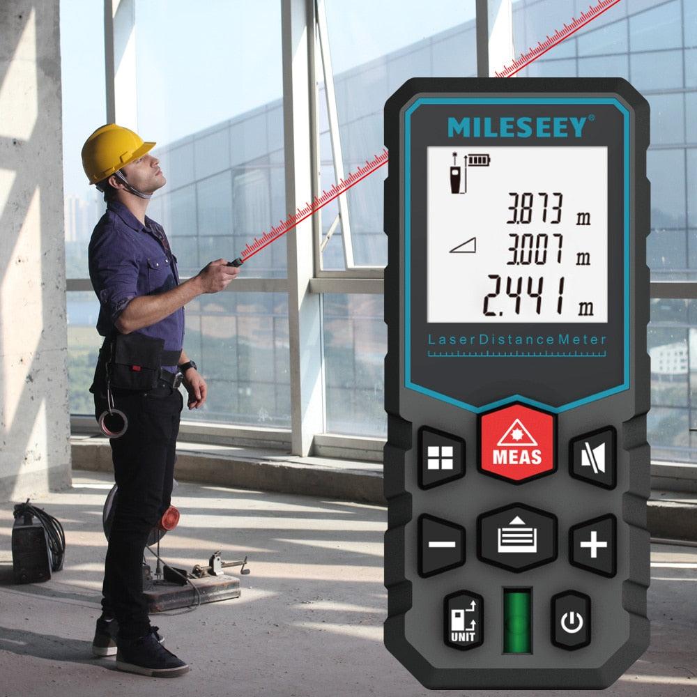 Mileseey laser distance meter electronic roulette laser digital tape rangefinder trena metro laser range finder measuring tape - ItemBear.com