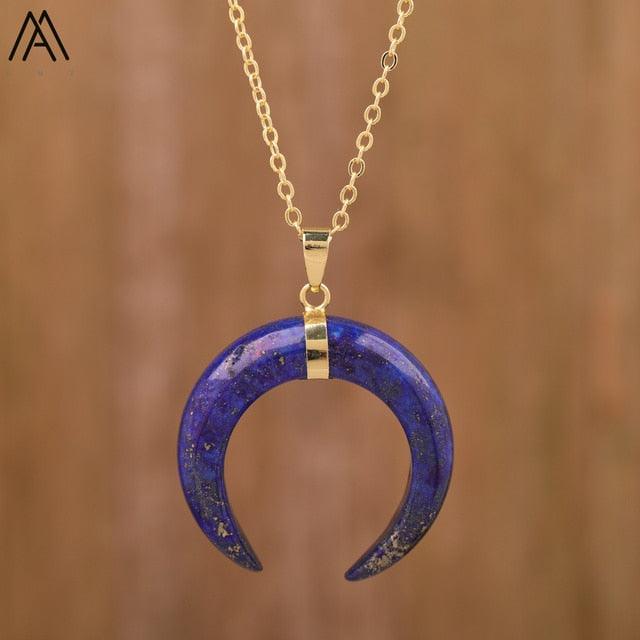 Moon Shape Amethyst Pendant Necklace - ItemBear.com