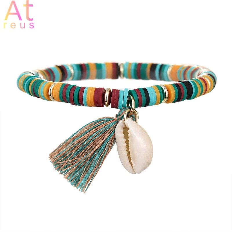 Multicolor Tassel Anklet Bohemian Jewelry For Women Acrylic Beaded Elastic Chain Ankle Chain Leg Foot Chain - ItemBear.com