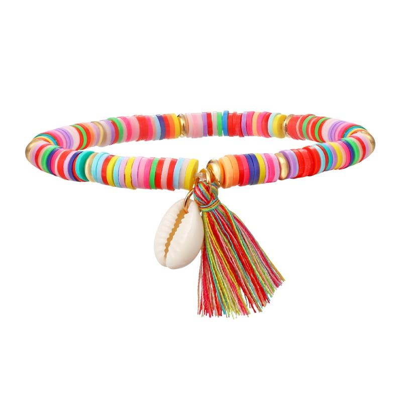 Multicolor Tassel Anklet Bohemian Jewelry For Women Acrylic Beaded Elastic Chain Ankle Chain Leg Foot Chain - ItemBear.com