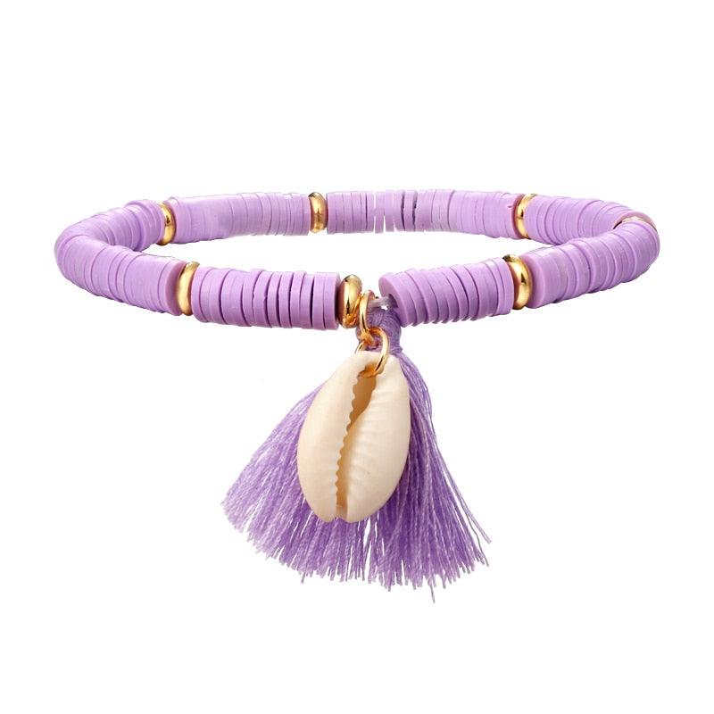 Multicolor Tassel Anklet Bohemian Jewelry For Women Acrylic Beaded Elastic Chain Ankle Chain Leg Foot Chain - ItemBear.com