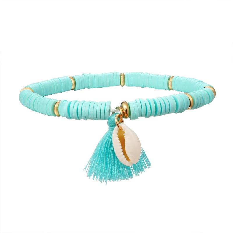 Multicolor Tassel Anklet Bohemian Jewelry For Women Acrylic Beaded Elastic Chain Ankle Chain Leg Foot Chain - ItemBear.com