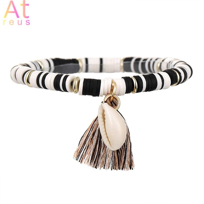 Multicolor Tassel Anklet Bohemian Jewelry For Women Acrylic Beaded Elastic Chain Ankle Chain Leg Foot Chain - ItemBear.com