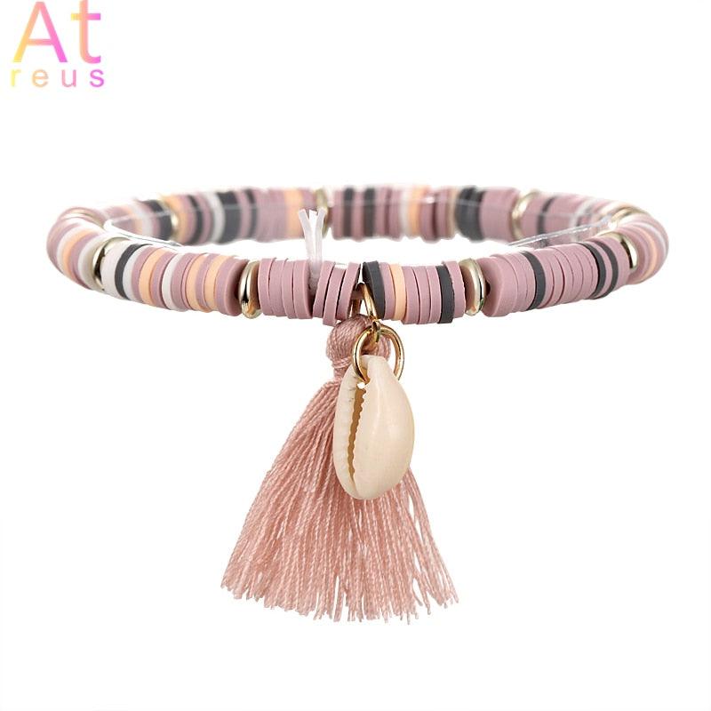 Multicolor Tassel Anklet Bohemian Jewelry For Women Acrylic Beaded Elastic Chain Ankle Chain Leg Foot Chain - ItemBear.com