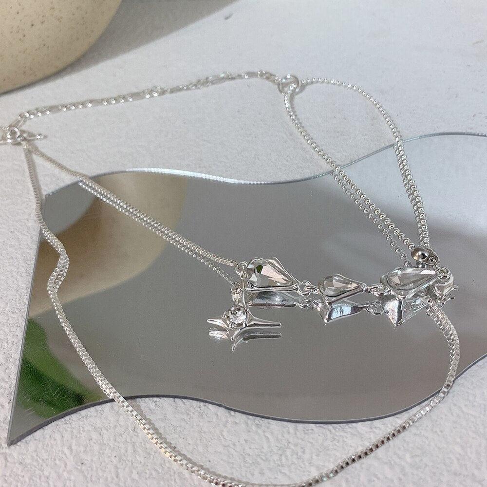 Multilayer Water Drop Crystal Necklace - ItemBear.com