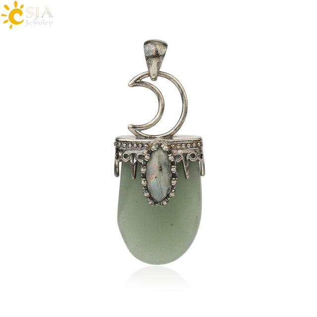 Natural Stone Crystal Antique Pendant Necklace - ItemBear.com