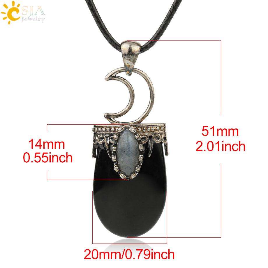 Natural Stone Crystal Antique Pendant Necklace - ItemBear.com