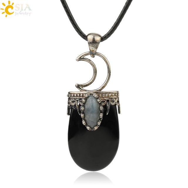 Natural Stone Crystal Antique Pendant Necklace - ItemBear.com